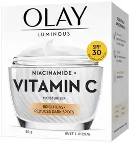 Coles Olay Luminous Niacinamide + Vitamin C Moisturiser SPF30 offer