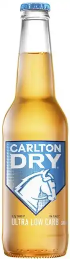 Coles Carlton Dry Ultra Low Carb Lager Bottles offer