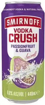 Coles Smirnoff Crush Passionfruit & Guava 6% Cans offer