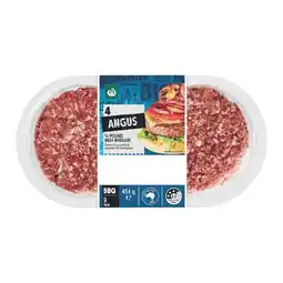Woolworths Woolworths Australian Angus, Steakhouse or Chuck & Brisket 1/4 Pound Burgers 454g offer
