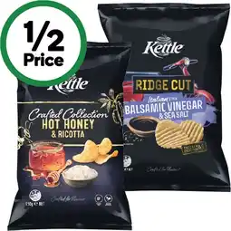 Woolworths Kettle Crafted Collection or Ridge Cut Chips 150-165g offer