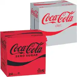 Woolworths Coca-Cola Classic, Zero Sugar or Diet Soft Drink Varieties 24 x 375ml offer