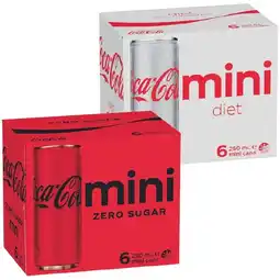 Woolworths Coca-Cola Classic, Zero Sugar or Diet Soft Drink Varieties 6 x 250ml offer