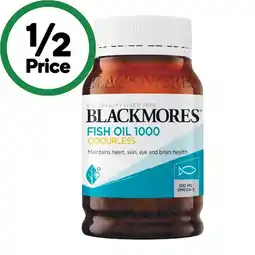 Woolworths Blackmores Fish Oil Odourless 1000mg Capsules offer