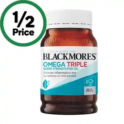 Woolworths Blackmores Omega Triple Super Strength Fish Oil Capsules offer