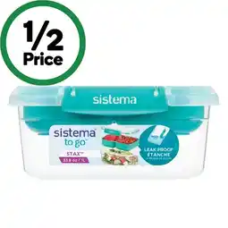 Woolworths Sistema Stax To Go Rectangle Container offer