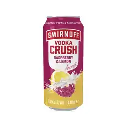 Woolworths Smirnoff Crush Raspberry & Lemon Cans offer