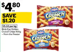 Woolworths Birds eye golden crunch chips offer