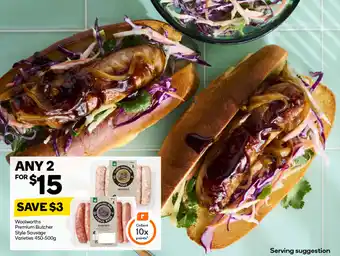 Woolworths Woolworths premium butcher style sausage varieties offer