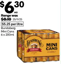 Woolworths Bundaberg mini cans offer