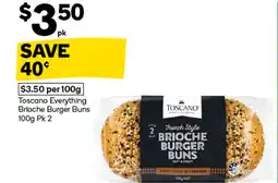 Woolworths Toscano everything brioche burger buns offer