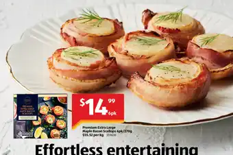 Premium extra large maple bacon scallops