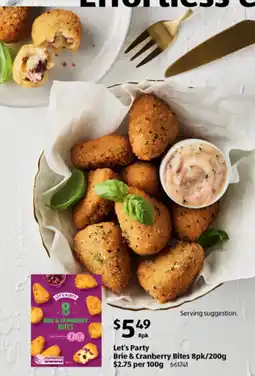 ALDI Brie & cranberry bites offer