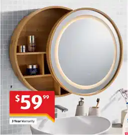 ALDI Bamboo Mirror Cabinet with LED offer
