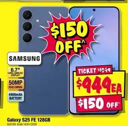 JB Hi-Fi Galaxy s25 fe offer