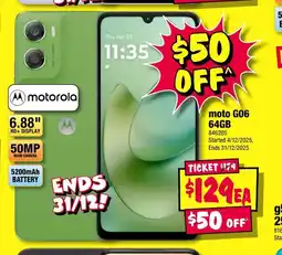 JB Hi-Fi Motorola moto g06 offer