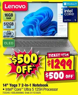 JB Hi-Fi Lenovo 14" yoga 7 2-in-1 notebook offer