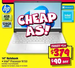 JB Hi-Fi Hp 14" notebook offer