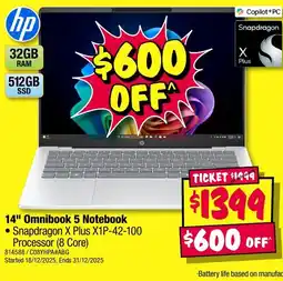 JB Hi-Fi Hp 14" omnibook 5 notebook offer