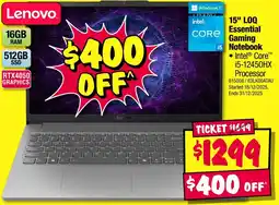 JB Hi-Fi Lenovo 15" loq essential gaming notebook offer