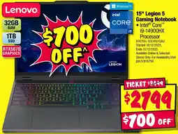 JB Hi-Fi Lenovo 15" legion 5 gaming notebook offer