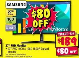 JB Hi-Fi Samsung 27" fhd monitor offer