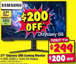 JB Hi-Fi Samsung 27" odyssey qhd gaming monitor offer