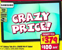 JB Hi-Fi Samsung 11" galaxy tab a11+ wi-fi tablet offer