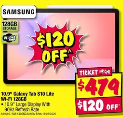 JB Hi-Fi Samsung 10.9" galaxy tab s10 lite wi-fi offer