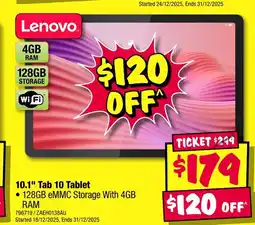 JB Hi-Fi Lenovo 10.1" tab 10 tablet offer