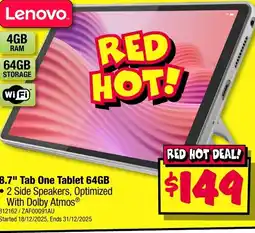 JB Hi-Fi Lenovo 8.7" tab one tablet offer