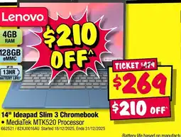 JB Hi-Fi Lenovo 14" ideapad slim 3 chromebook offer