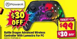 JB Hi-Fi Powera battle dragon advanced wireless controller with lumectra for pc 846223/pcgp0498-01 offer