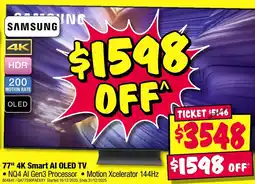 JB Hi-Fi Samsung 77" 4k smart ai oled tv offer