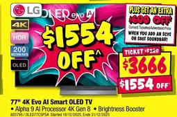 JB Hi-Fi Lg 77" 4k evo al smart oled tv offer