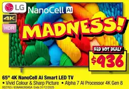 JB Hi-Fi Lg 65" 4k nanocell al smart led tv offer