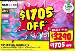 JB Hi-Fi Samsung 98" 4k crystal smart led tv offer