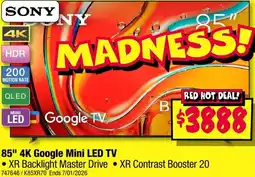 JB Hi-Fi Sony 85" 4k google mini led tv offer