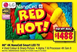 JB Hi-Fi Lg 86" 4k nanocell smart led tv offer