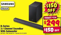 JB Hi-Fi Samsung b-series 3.1 channel soundbar with subwoofer offer