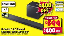 JB Hi-Fi Samsung q-series 3.1.2 channel soundbar with subwoofer offer
