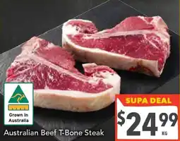Supa Valu Australian beef t-bone steak offer