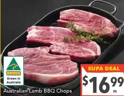 Supa Valu Australian lamb bbq chops offer