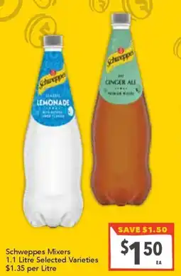 Supa Valu Schweppes Mixers offer