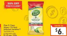 Supa Valu Pine o cleen wipes offer