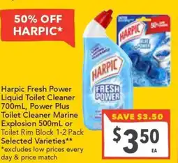 Supa Valu Harpic fresh power liquid toilet cleaner offer