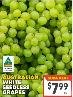 Supa Valu Australian white seedless grapes offer