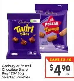 Supa Valu Cadbury or pascall chocolate sharebites offer