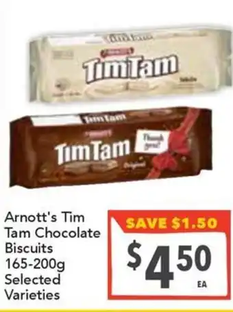 Supa Valu Arnott's tim tam chocolate biscuits offer