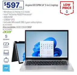 Officeworks Aspire GO SPIN Laptop offer